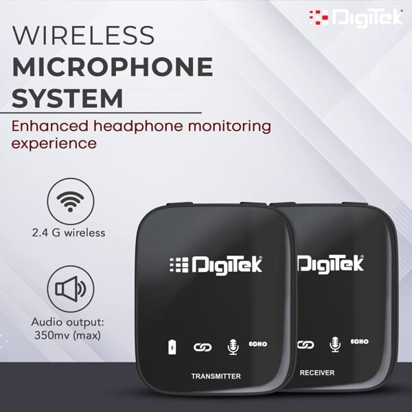 Digitek Dual Wireless Microphone System for DSLR, Camcorder, Smartphone & Tablet DWM 101pro - Image 6