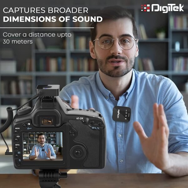 Digitek Dual Wireless Microphone System for DSLR, Camcorder, Smartphone & Tablet DWM 101pro - Image 3
