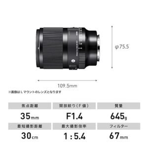 Sigma 35mm f/1.4 DG DN Art Lens for Sony E Mount Mirrorless Cameras