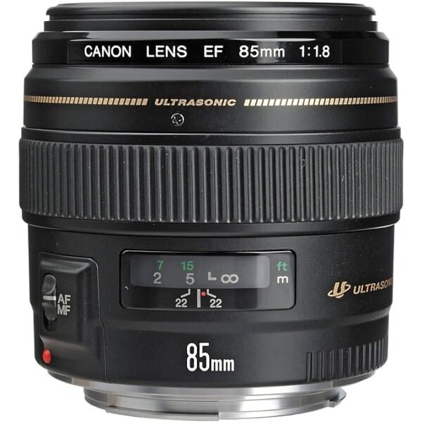 Canon EF 85mm f/1.8 USM Medium Telephoto Lens for Canon SLR Cameras - Black