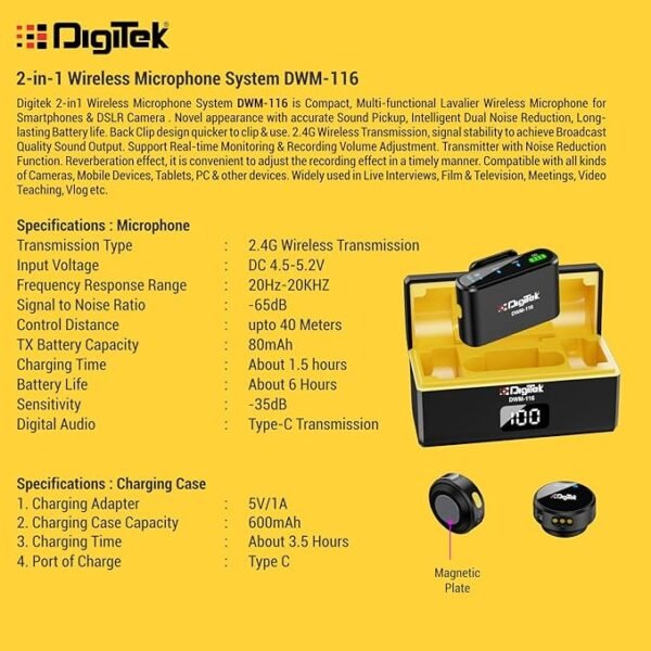 Digitek DWM 116 2.4G 2-in1 Wireless Microphone - Image 3