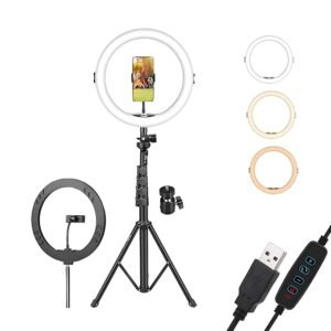 DIGITEK® (DRL-14C) 14 Inch LED Ring Light with 5ft Stand & Smartphone Mount
